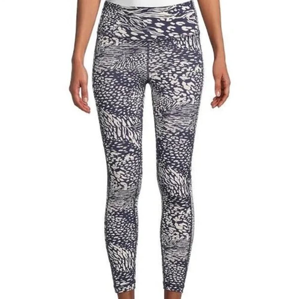 Vimmia X Stingray 7/8 Leggings Est Sz M Blue Ivory Printed Workout Tight